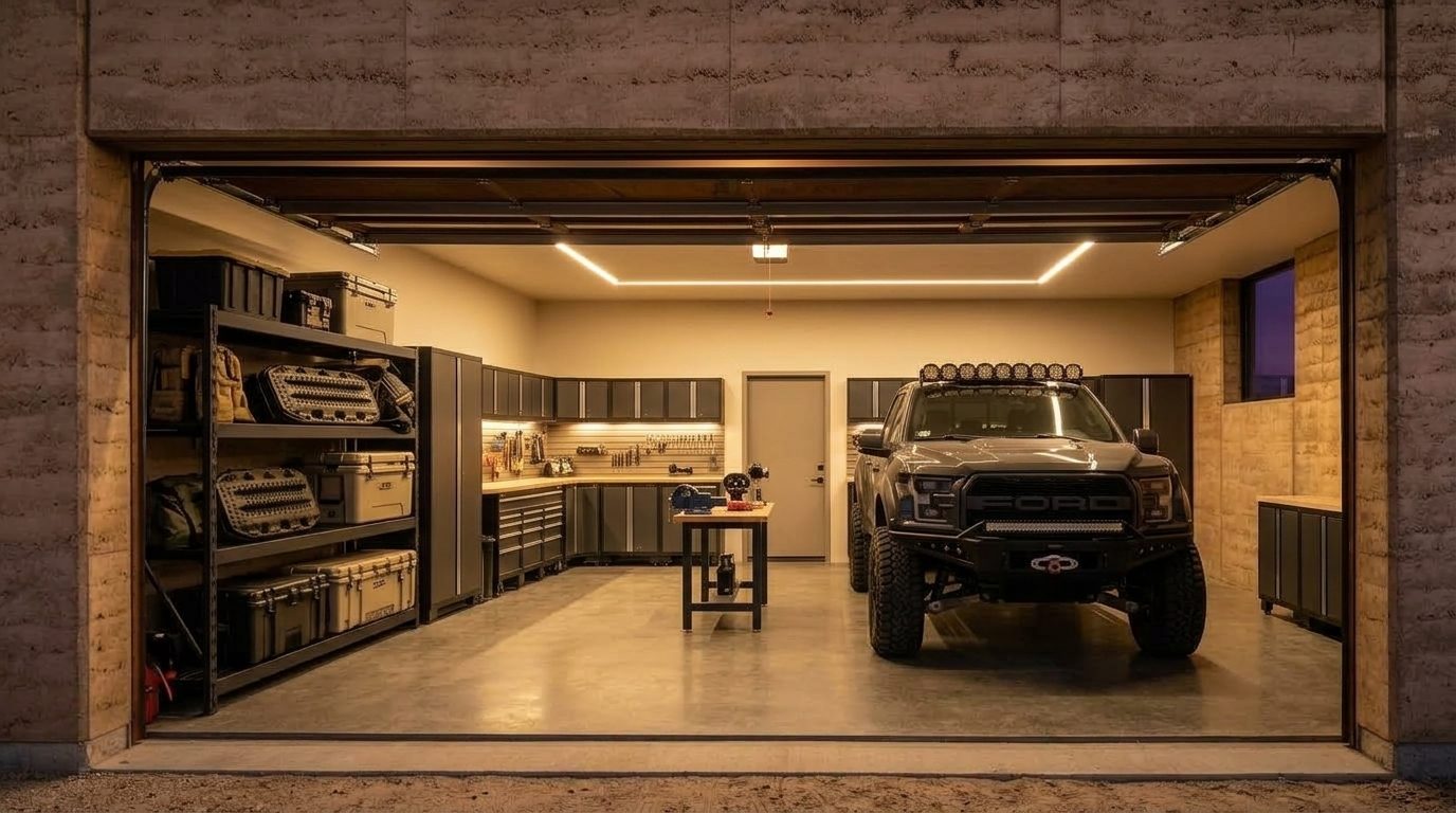 Local Garage Door Metro Hamdan Interior View of Custom Garage Door Overhead and Workshop